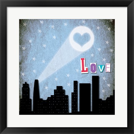 Framed Love Skyline Print