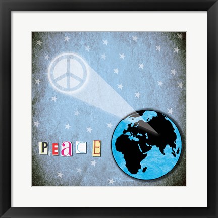 Framed Peace Earth Print