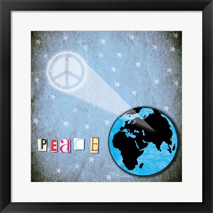 Framed Peace Earth Print