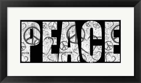 Framed Peace Graffiti Print