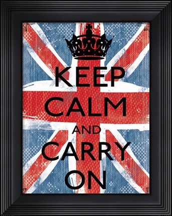 Framed Keep Calm And Carry On 1 Print