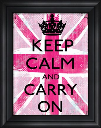 Framed Keep Calm And Carry On 2 Print
