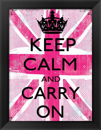 Framed Keep Calm And Carry On 2 Print