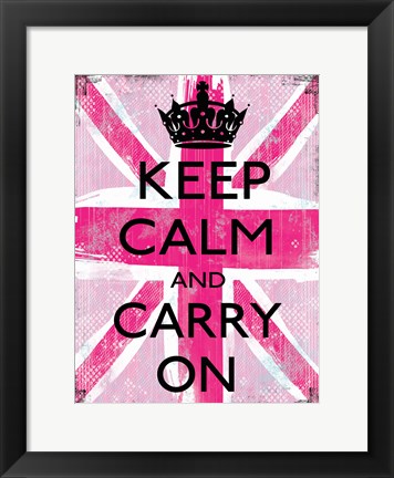 Framed Keep Calm And Carry On 2 Print