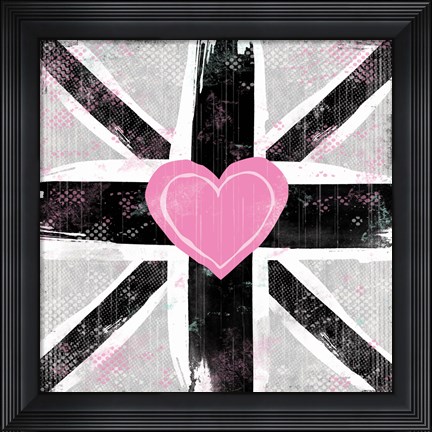 Framed Union Jack Heart I Print