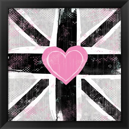 Framed Union Jack Heart I Print