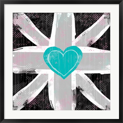 Framed Union Jack Heart II Print