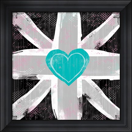 Framed Union Jack Heart II Print