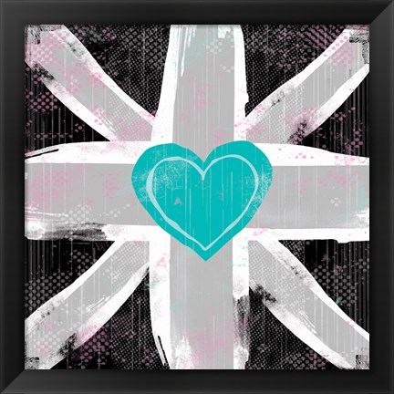 Framed Union Jack Heart II Print