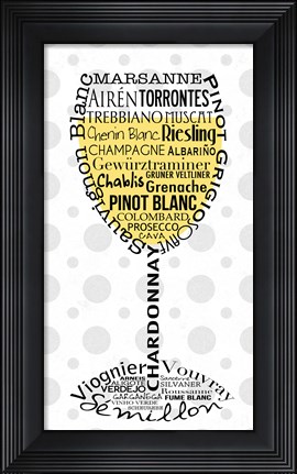 Framed White Wine Print