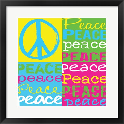 Framed Peace Squares Print