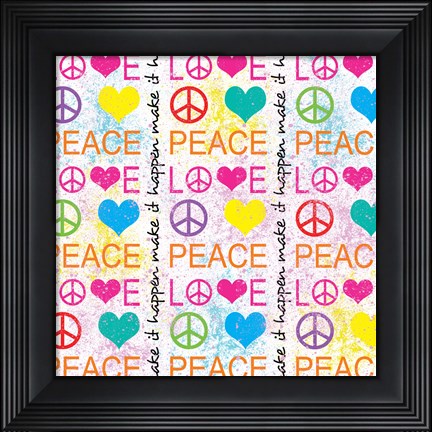 Framed Peace Love 1 Print