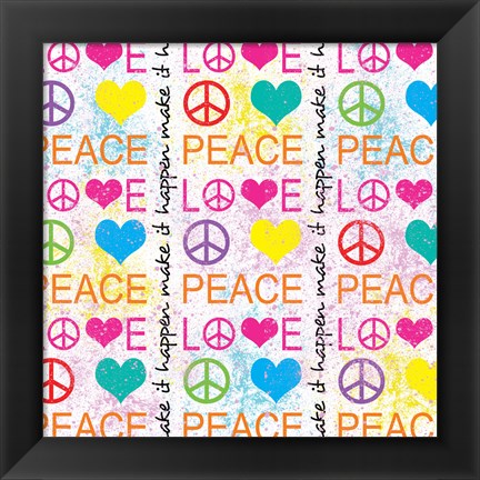 Framed Peace Love 1 Print