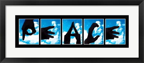 Framed Peace Sign Language Print