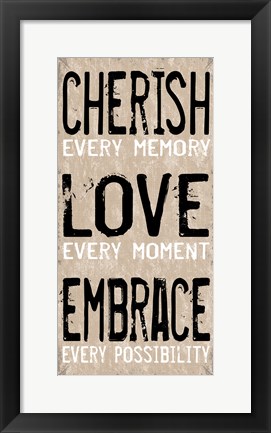 Framed Cherish Love Embrace 1 Print