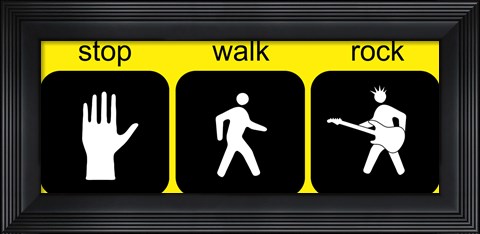 Framed Stop Walk Rock Print