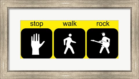 Framed Stop Walk Rock Print
