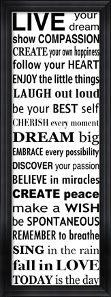 Framed Live Your Dream 2 Print