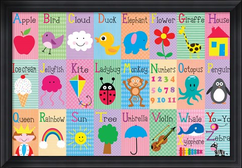 Framed Alphabet Squares Print
