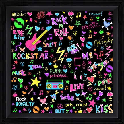 Framed Music Collage Print