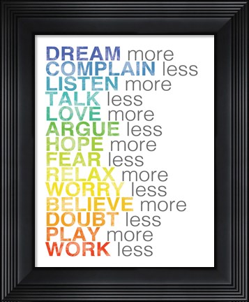 Framed Rules to Live By 1 Print