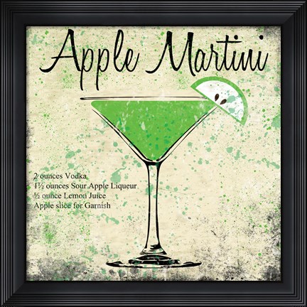Framed Apple Martini Print