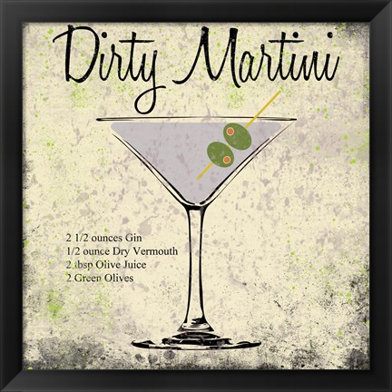 Framed Dirty Martini Print