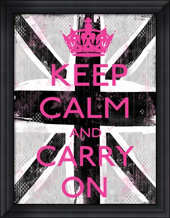 Framed Keep Calm And Carry On 3 Print