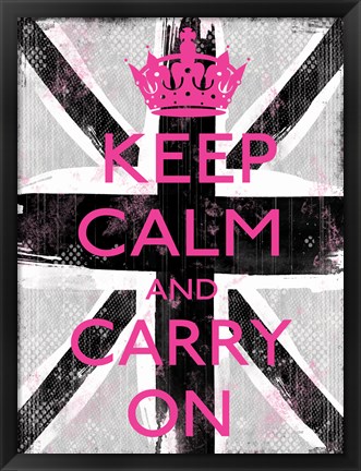 Framed Keep Calm And Carry On 3 Print