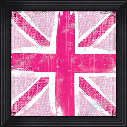 Framed Union Jack Pink Print