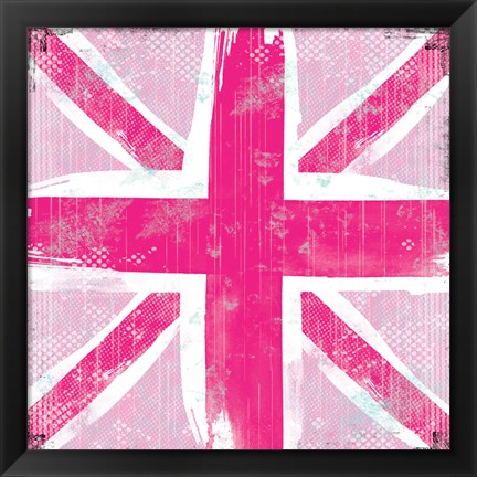 Framed Union Jack Pink Print