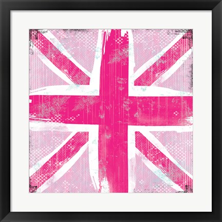 Framed Union Jack Pink Print
