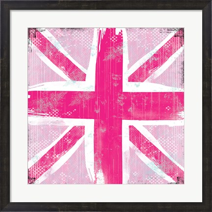 Framed Union Jack Pink Print