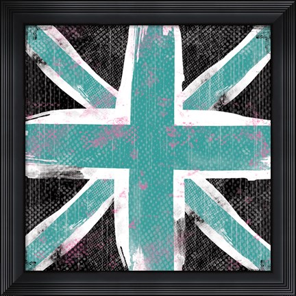 Framed Union Jack Blue and Black Print