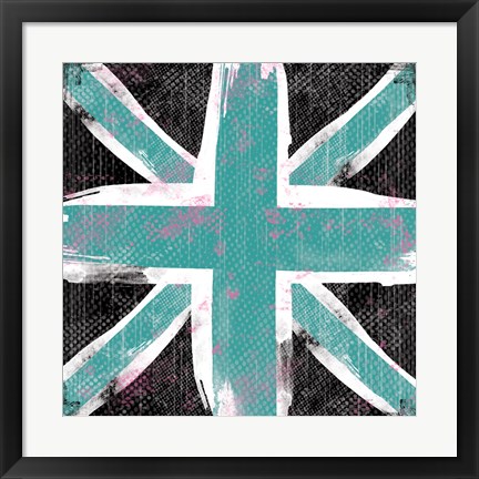 Framed Union Jack Blue and Black Print