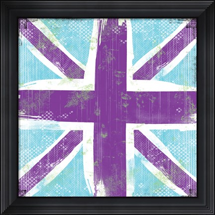Framed Union Jack Purple and Blue Print