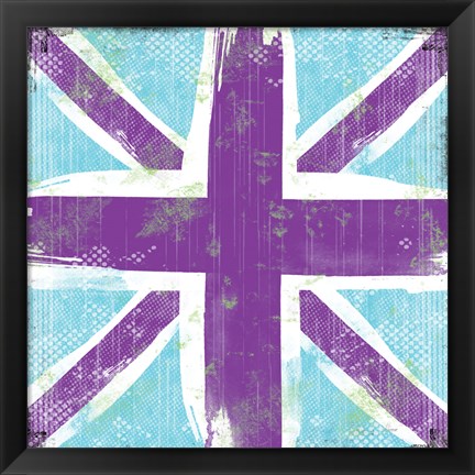 Framed Union Jack Purple and Blue Print