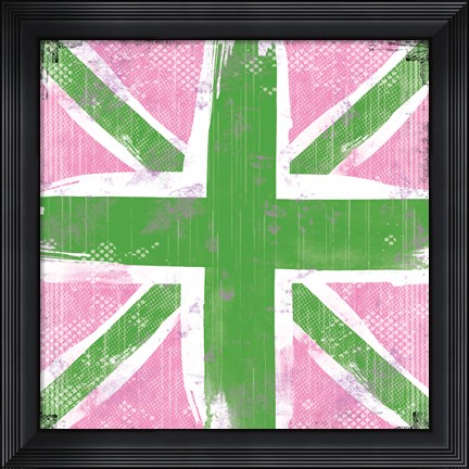 Framed Union Jack Pink and Green Print