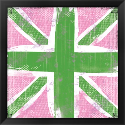 Framed Union Jack Pink and Green Print