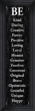 Framed Be Kind 1 Print