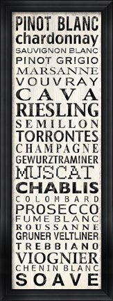 Framed Pinot Blanc - White Print