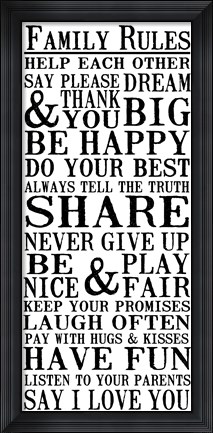 Framed Family Rules 5 Print