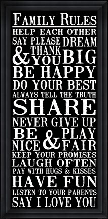 Framed Family Rules 6 Print