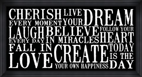 Framed Cherish Live Dream 2 Print