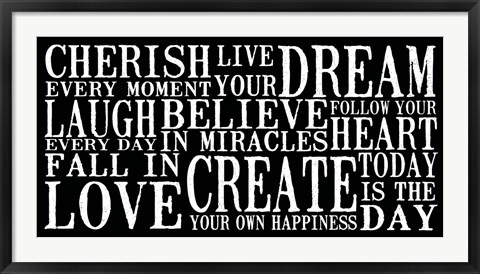 Framed Cherish Live Dream 2 Print