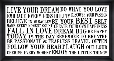 Framed Live Your Dream 5 Print