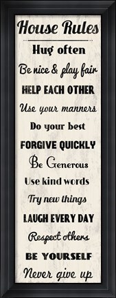 Framed House Rules 4 Print