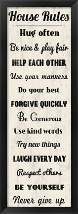 Framed House Rules 4 Print