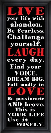 Framed Live Laugh Love 1 Print