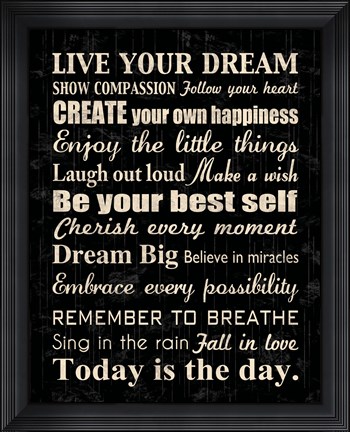Framed Live Your Dream 7 Print
